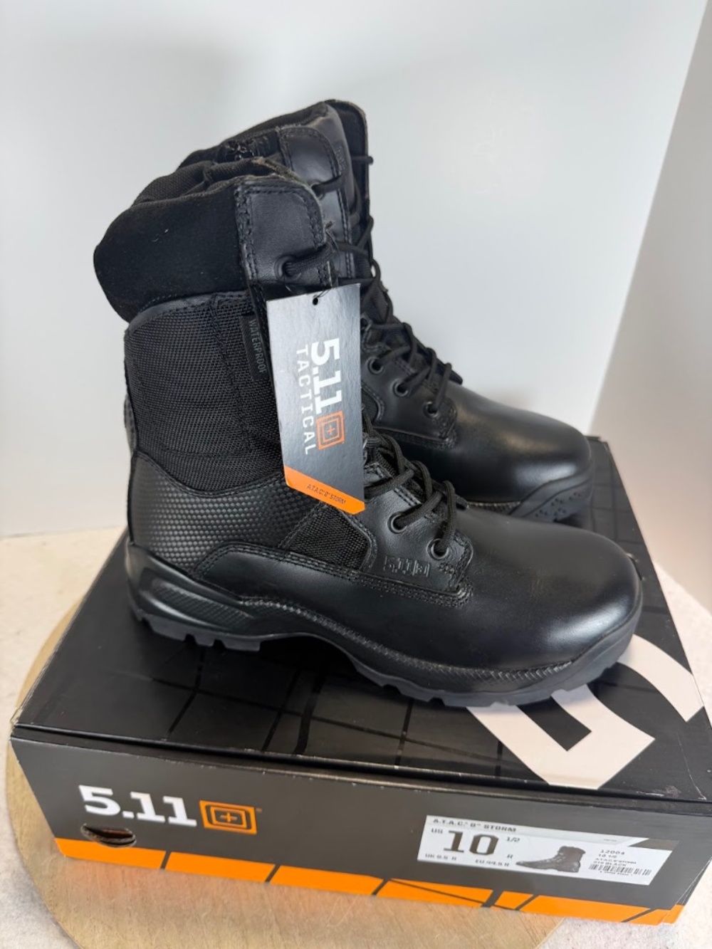 5.11 Tactical ATAC 8 Storm Mens 10.5 R Waterproof Side Zip Duty Boots 12004
